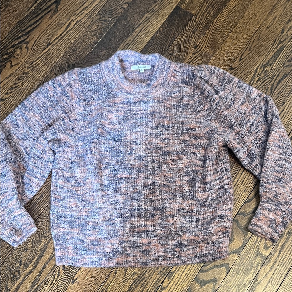 Madewell Pink and Gray Turtleneck Sweater